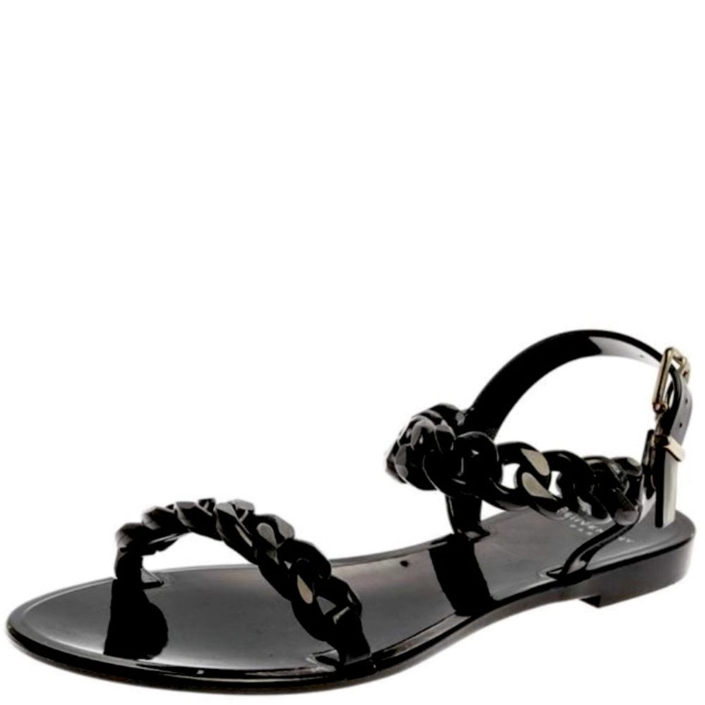 Sandalias Jelly Chain Negras de Plástico