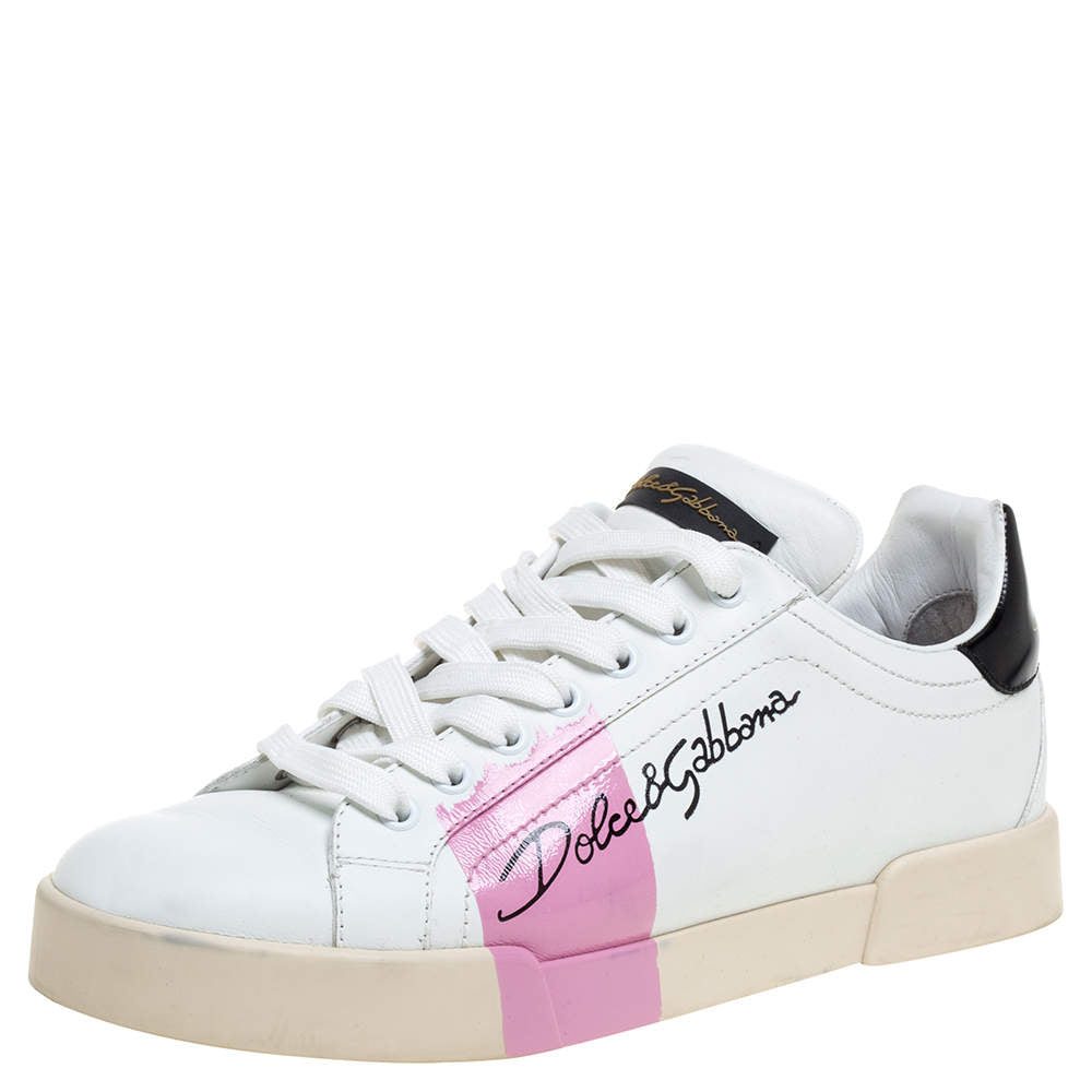 Sneakers Blancos con Franja Rosada