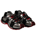 Dolce&Gabbana Sneakers Plateados con Rojo y Armadura