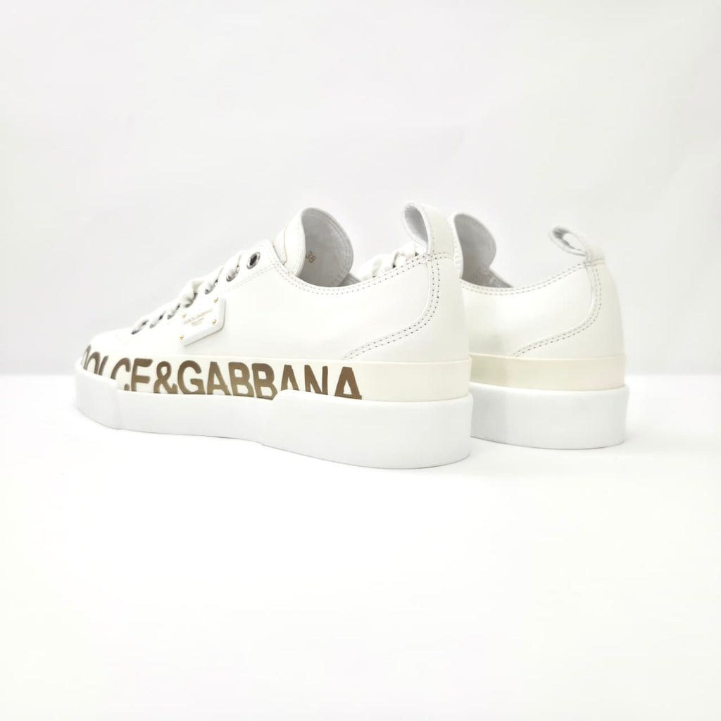Dolce & Gabbana Portofino Sneakers blancos con dorado