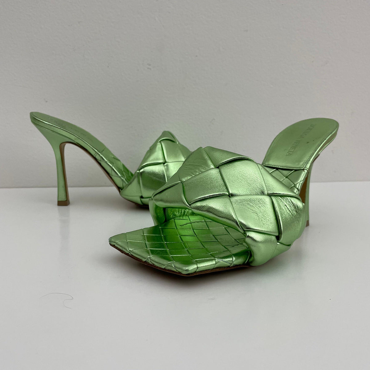 Bottega Veneta Lido Tacones Verde Esmeralda