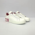 Dolce & Gabbana Portofino Sneakers Blancos con Detalles Rosa Metálico