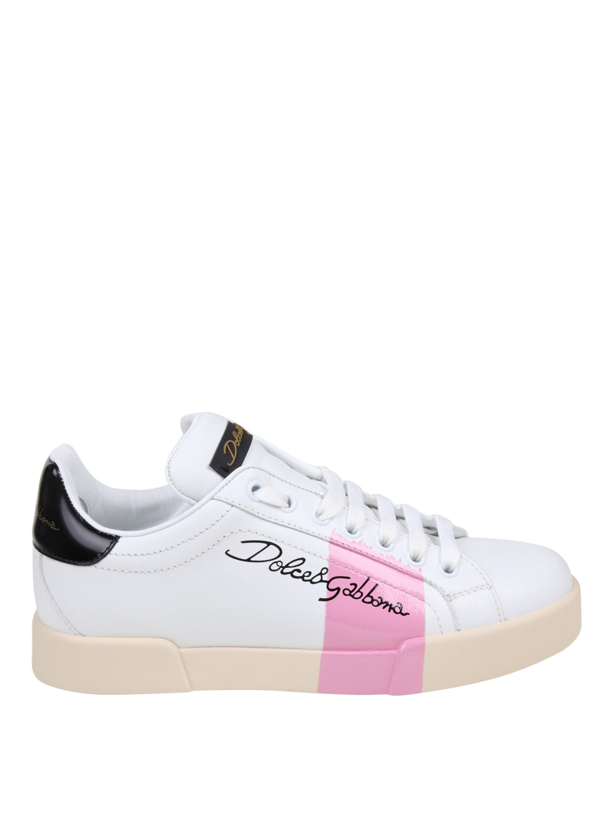 Sneakers Blancos con Franja Rosada