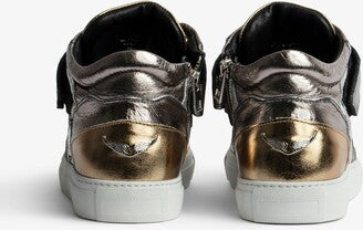 Zadig & Voltaire Mid Flash Vintage Metallic Sneakers
