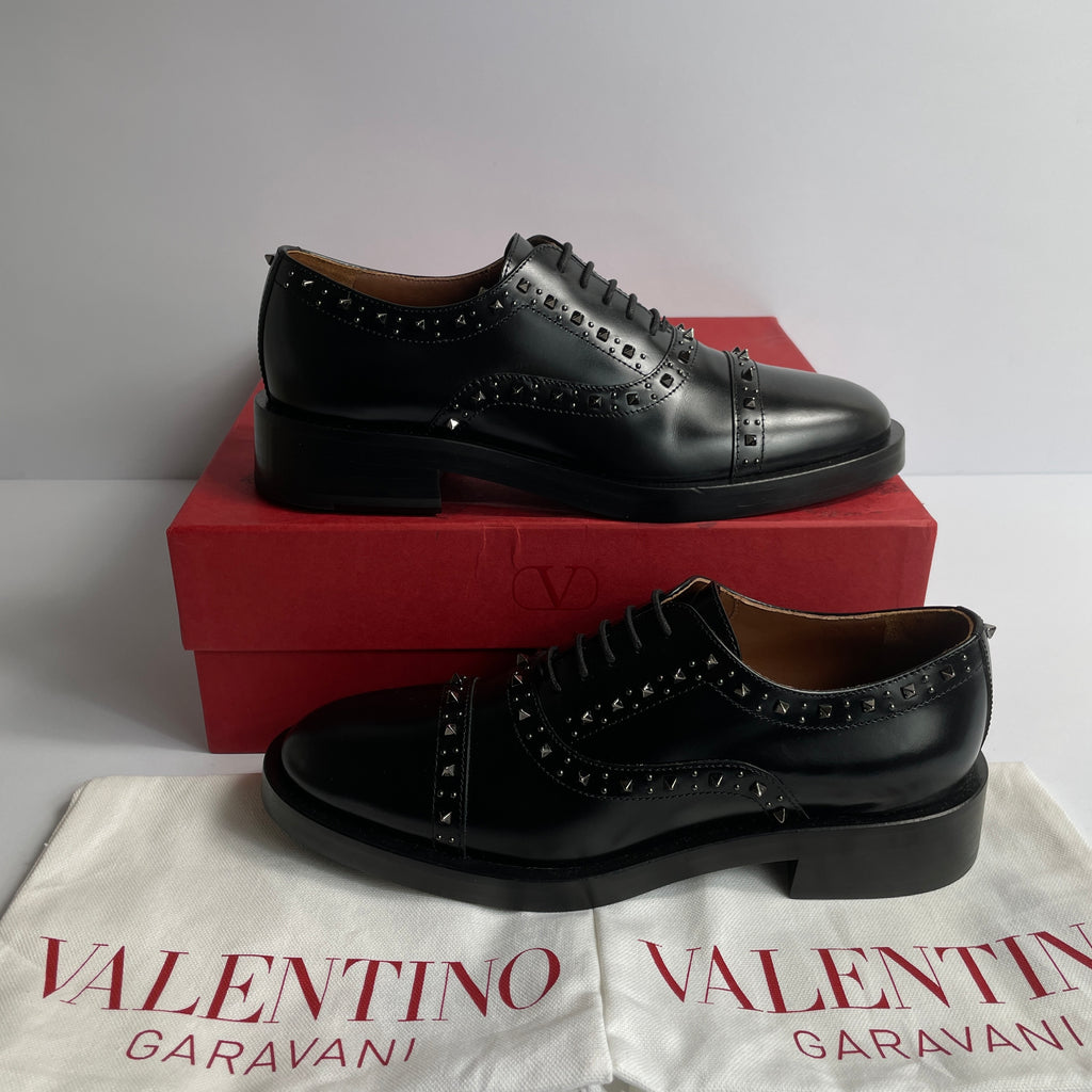 Valentino Garavani- Rockstud Black Formal Shoes