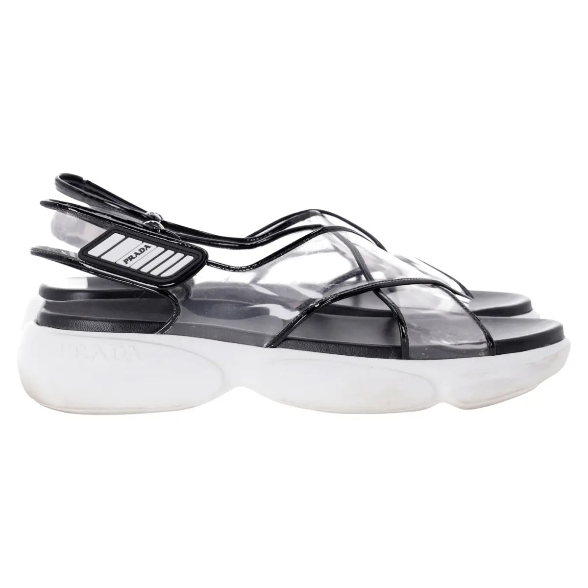 Sandalias Transparentes con Suela Blanca