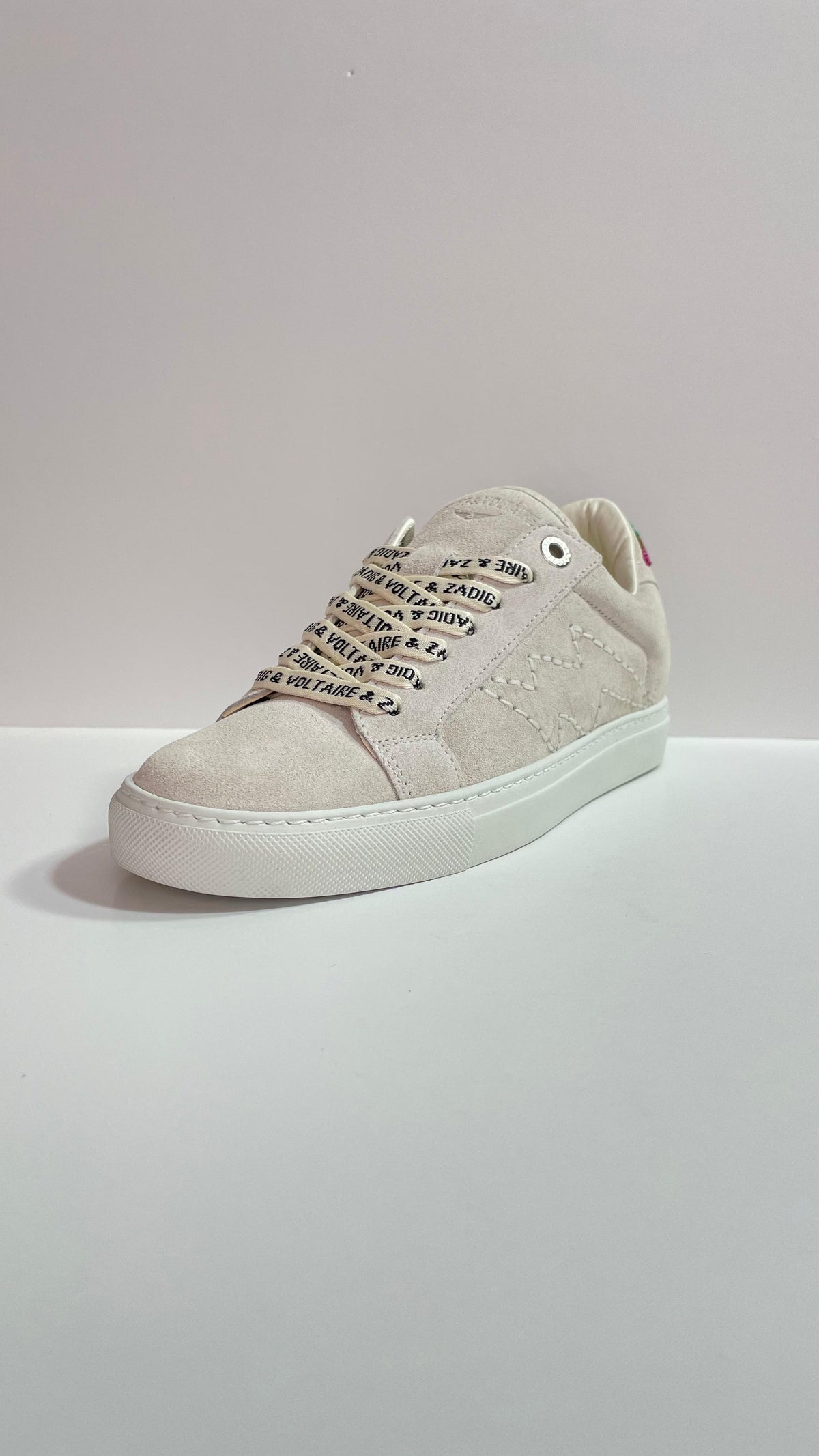 La Flash Folk Beads Sneakers Crema con Talón Multicolor