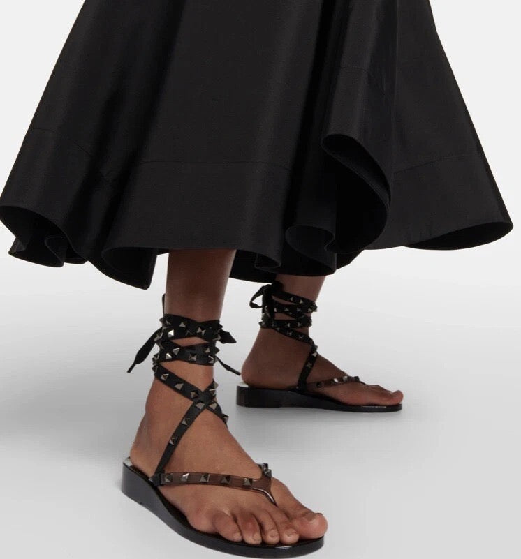 Valentino Garavani Jelly Rockstud Sandals Black Exclusive
