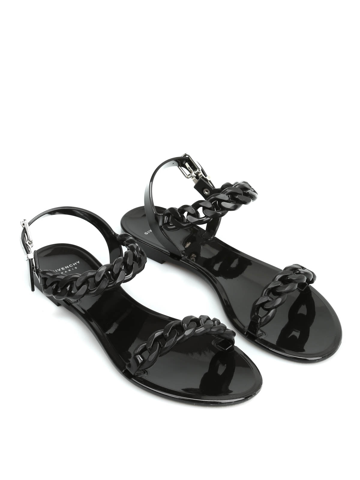 Sandalias Jelly Chain Negras de Plástico