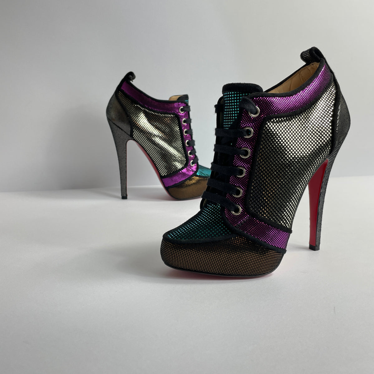 Christian Louboutin Platform Sequin Booties