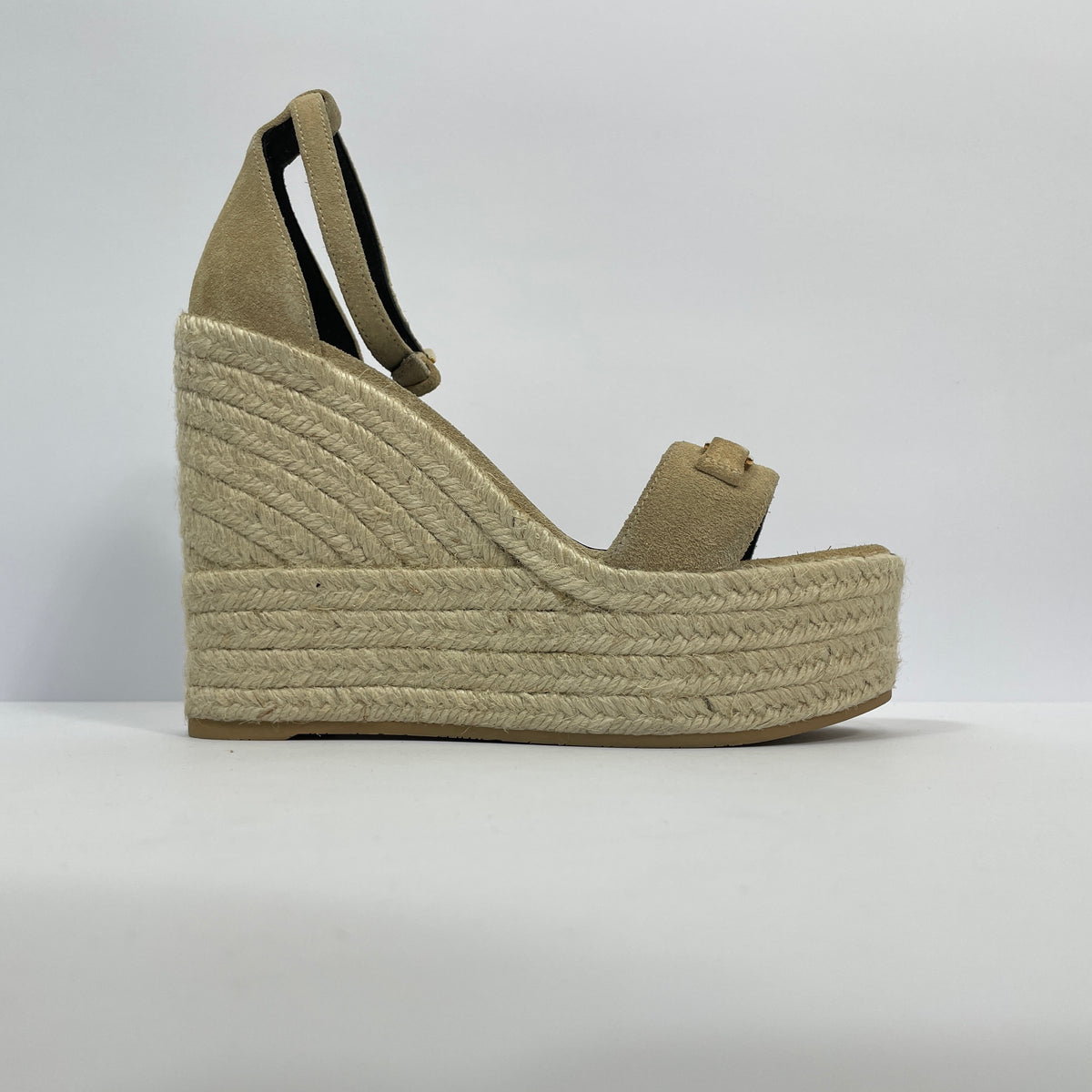 Versace Medusa 95 Cream Wedge Sandals
