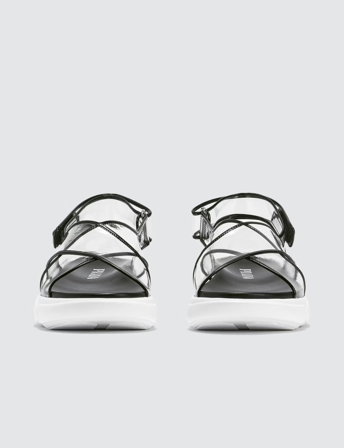Sandalias Transparentes con Suela Blanca