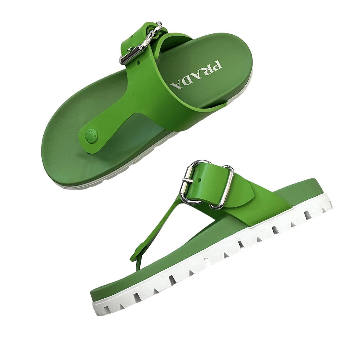 Sandalias Verdes con Suela Blanca