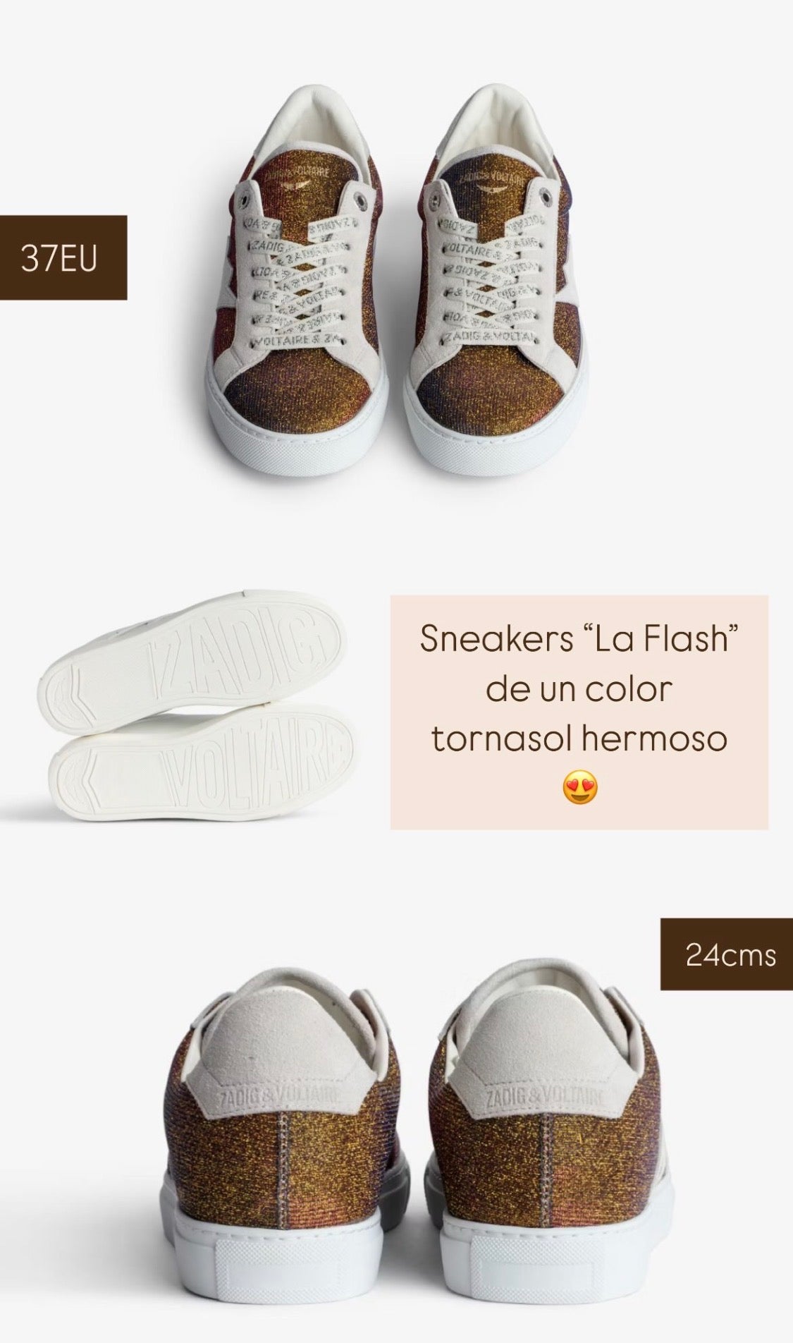 Zadig&Voltaire La Flash Holographic Sneakers
