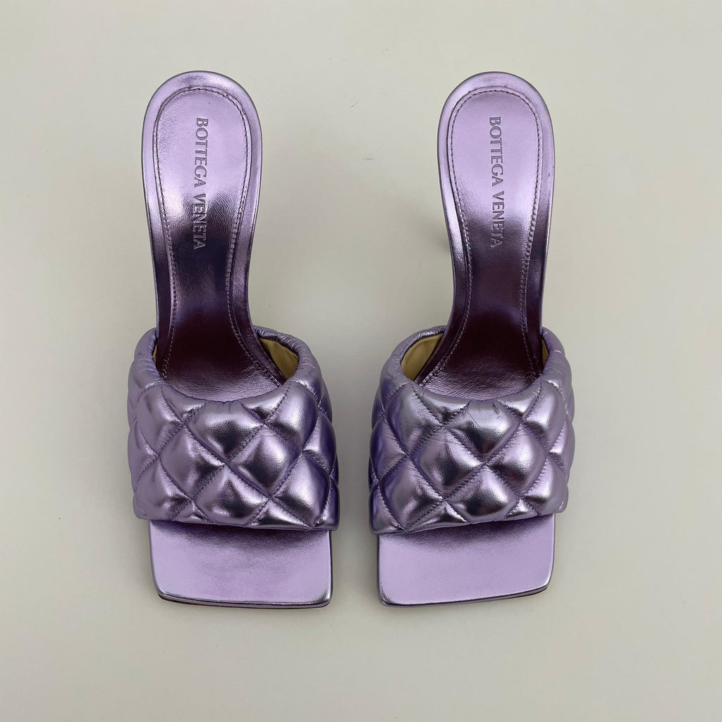 Bottega Veneta Lido Tacones Lila Metálico