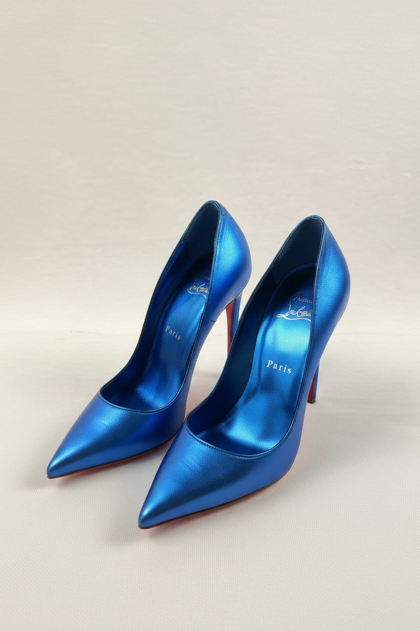 So Kate Metallic Blue 100mm Pumps