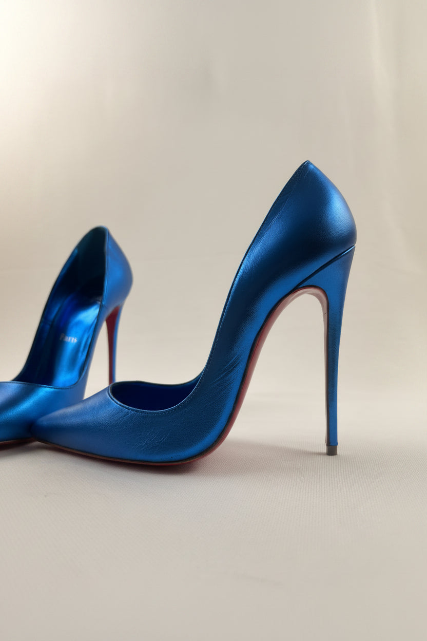 So Kate Metallic Blue 100mm Pumps