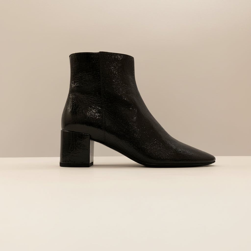 Saint Laurent - Botines Negros de Cuero
