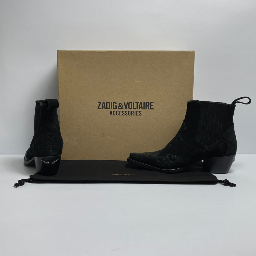 Zadig&Voltaire Lena Black Suede Booties